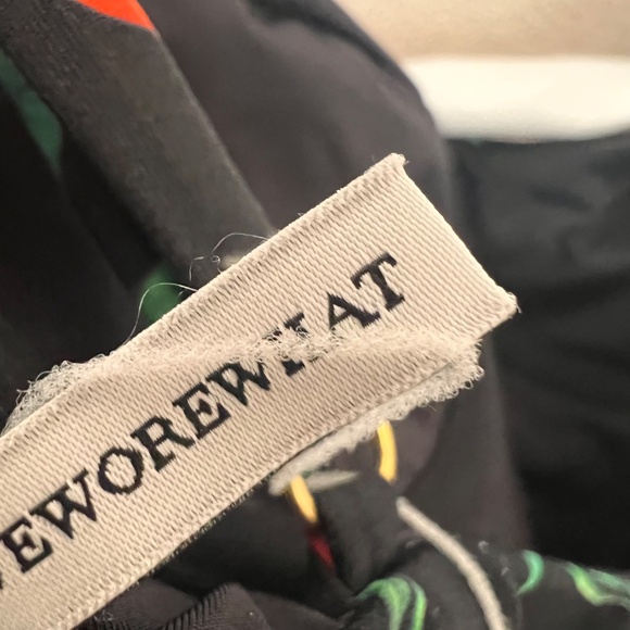 WeWoreWhat Black Fruit Print One Piece Swimsuit Medium Belt Rhinestone Buckle - Picture 3 of 7